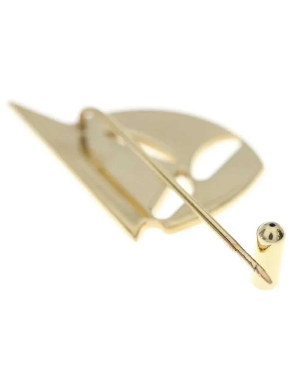 Chanel CC Logo Yacht Pin Badge Brooch Gold